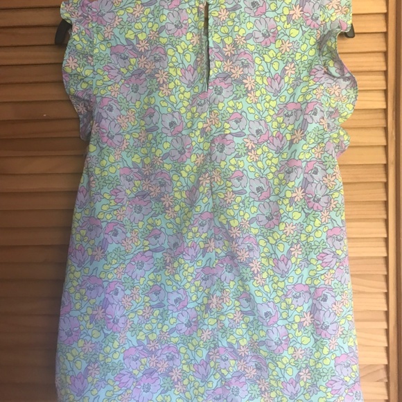 THML baby doll floral green mock neck top - Picture 4 of 6